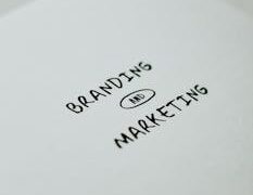 Minimalistic design showcasing 'branding and marketing' text for business strategy visuals.