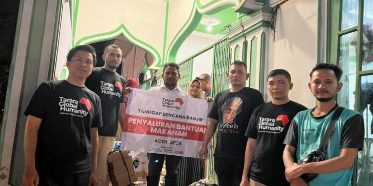 Tanggap Darurat Banjir, Tarara Global Humanity Salurkan Bantuan Makanan Langsung ke Posko Pengungsian di Kota Mini Bereunuen, Pidie